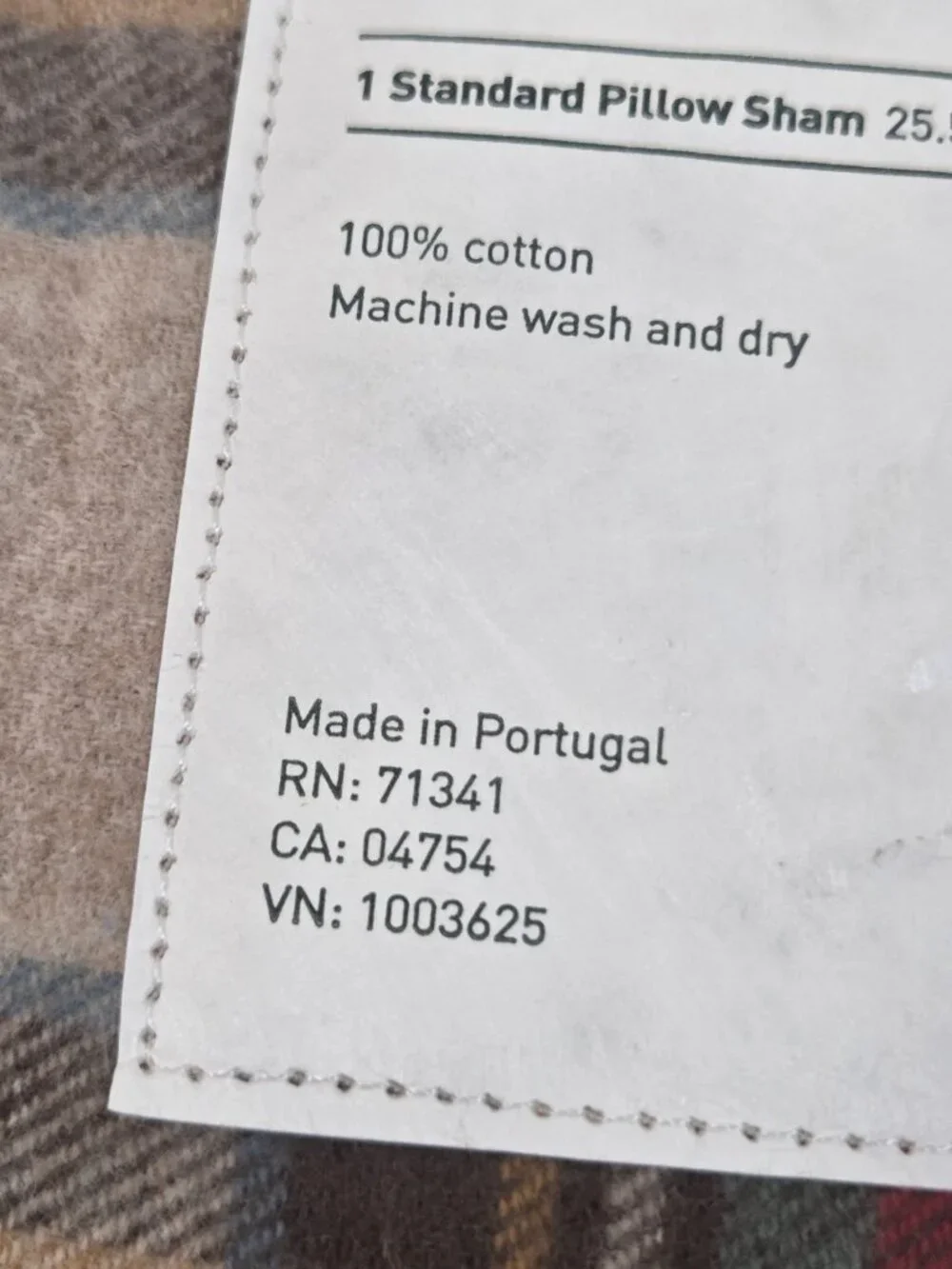 L.L.Bean Heritage Chamois Flannel Standard Pillow Shams Plaid Cotton Portugal